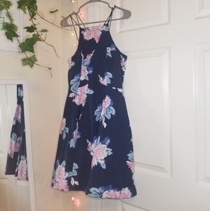 Fit to Flare strappy floral dress